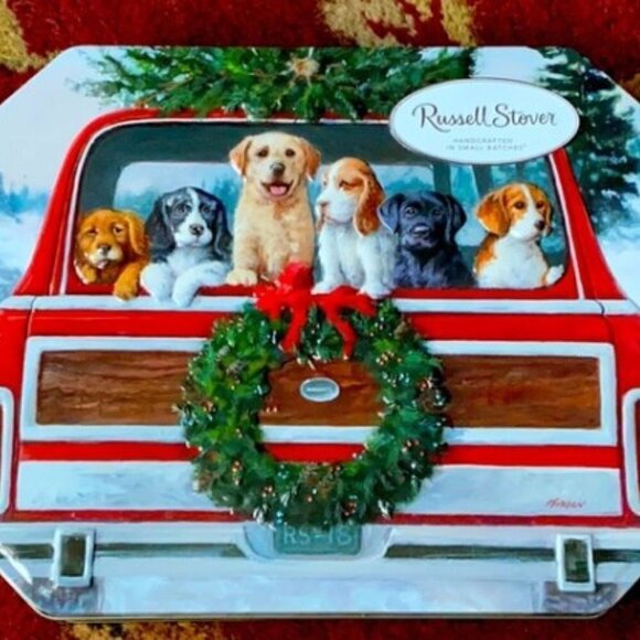 Christmas Tins 5 Russell Stover Christmas Tins-Empty  Set of 5 - Picture 4 of 5